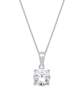 Diamond Pendant - 10ct White Gold Solitaire Pendant - 768585