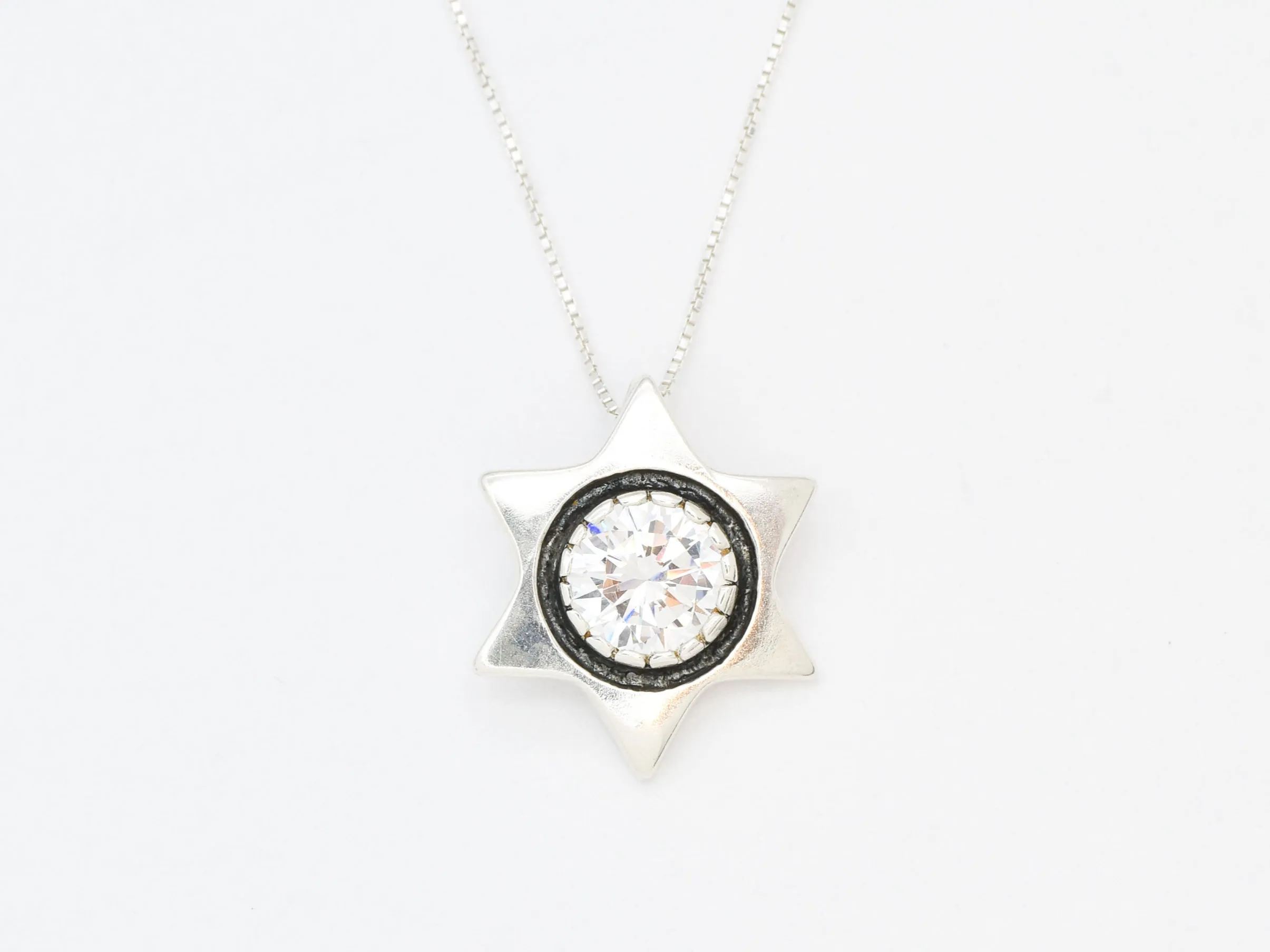 Diamond Star Pendant - Sparkly Star Necklace - Star of David Necklace
