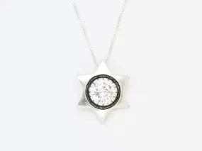 Diamond Star Pendant - Sparkly Star Necklace - Star of David Necklace