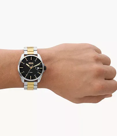 DZ2196-Diesel MS9 Three-Hand Date Two-Tone Stainless Steel Watch for Men
