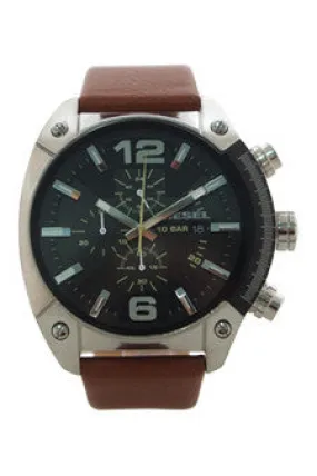 dz4296 chronograph brown leather strap watch by diesel -For Men