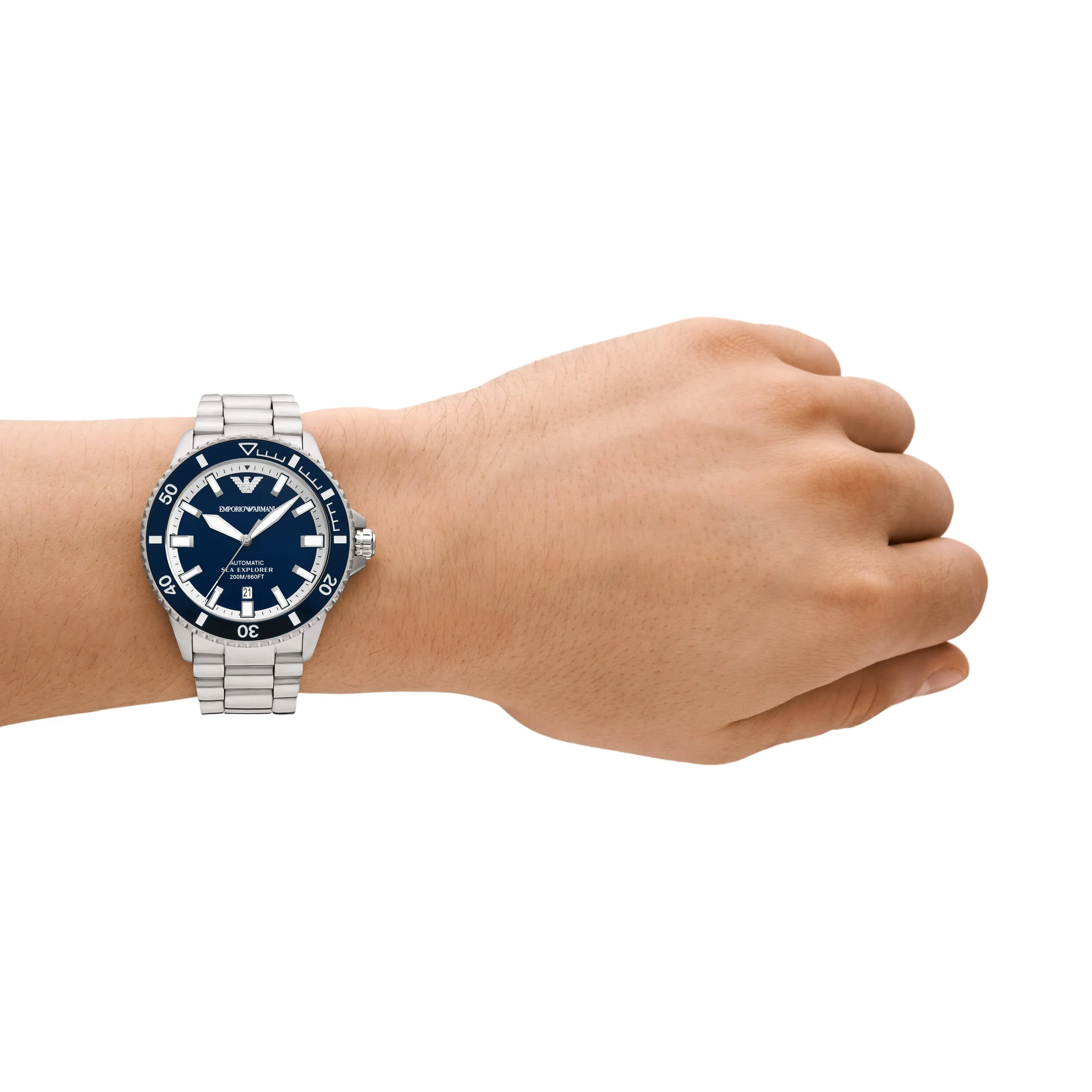 Emporio Armani Silver Tone Analogue Watch AR60079