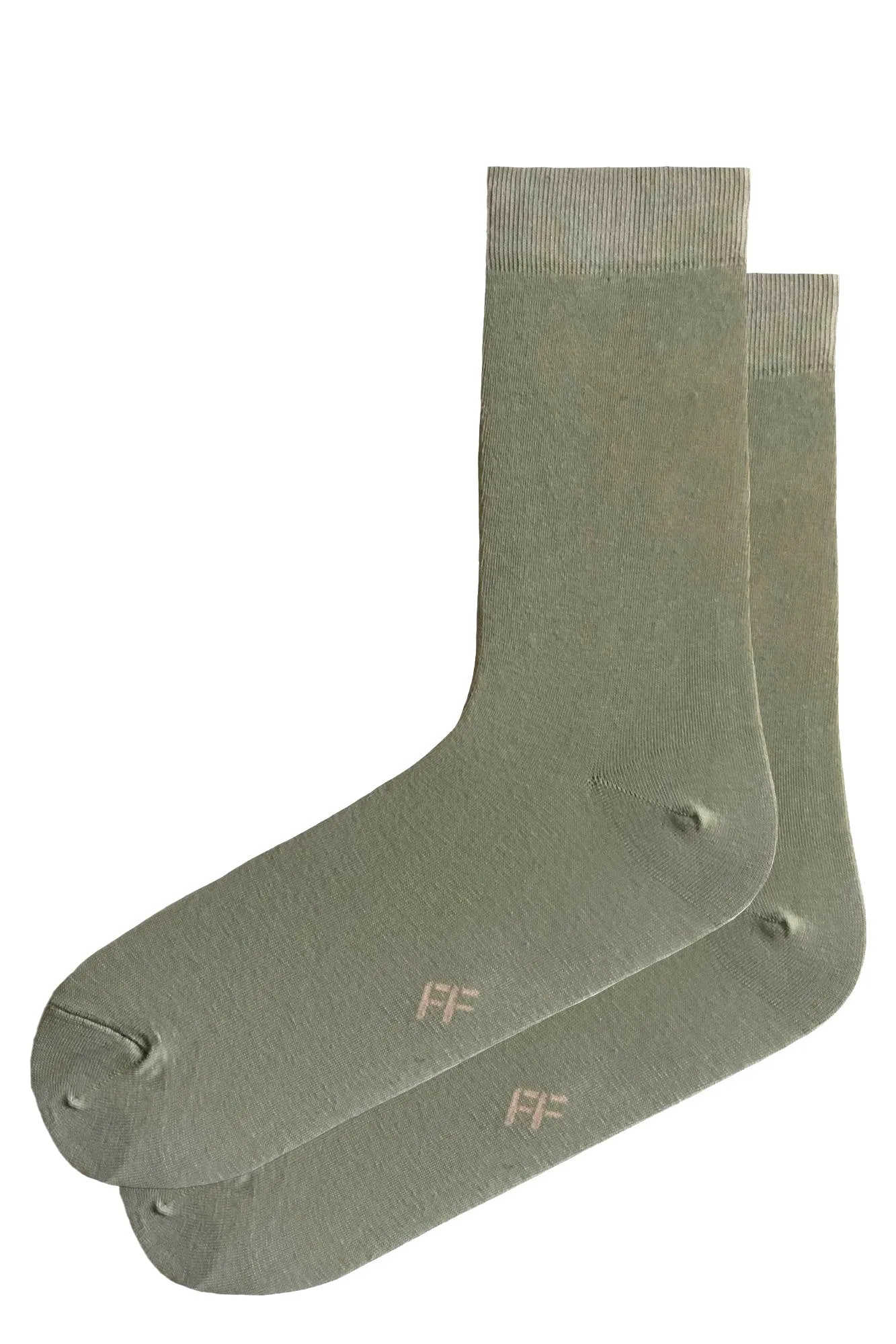 FOOT FEDERATION 240 STITCH MID-CALF COTTON MEN'S DRESS LIGHT GREEN