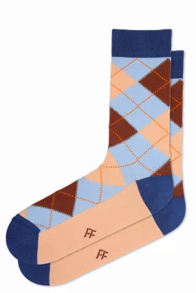 FOOT FEDERATION BURLINGTON 200 STITCH MID-CALF COTTON MEN'S DRESS SOCK BLUE