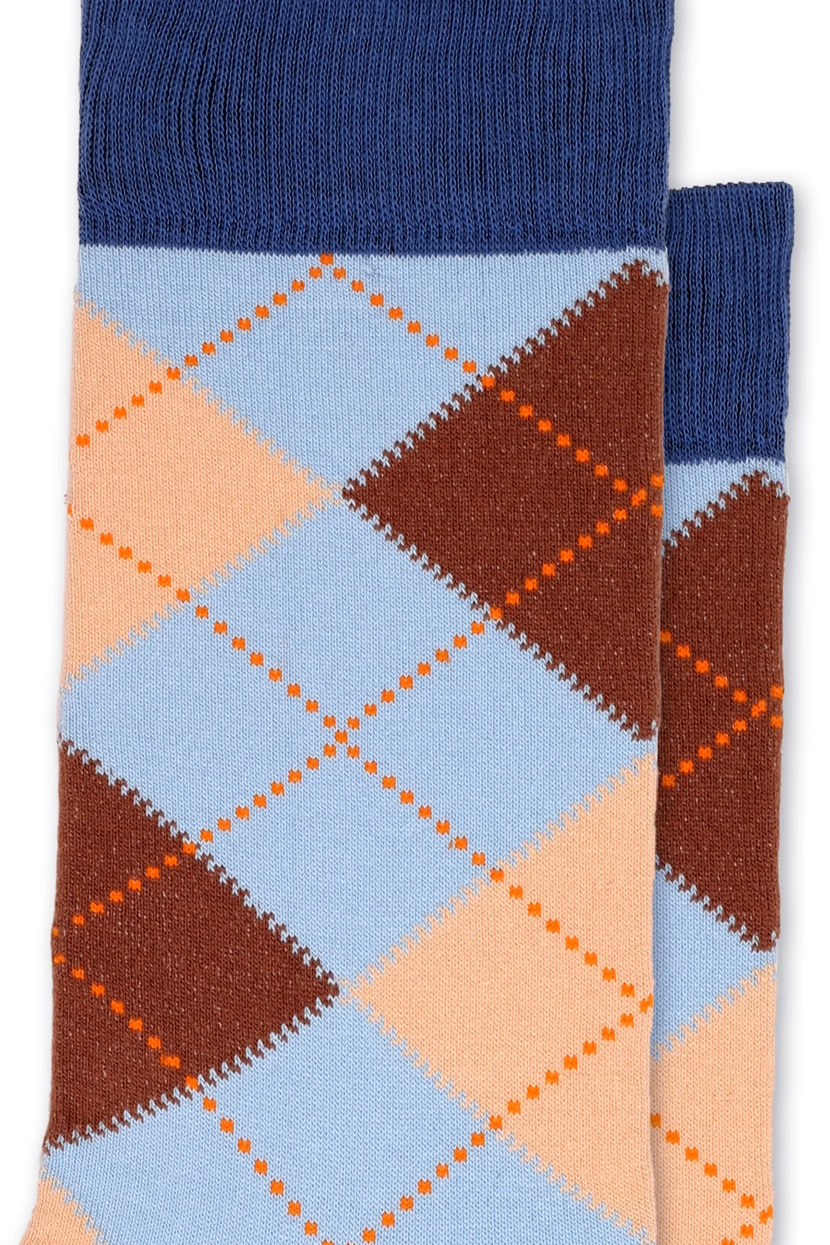FOOT FEDERATION BURLINGTON 200 STITCH MID-CALF COTTON MEN'S DRESS SOCK BLUE
