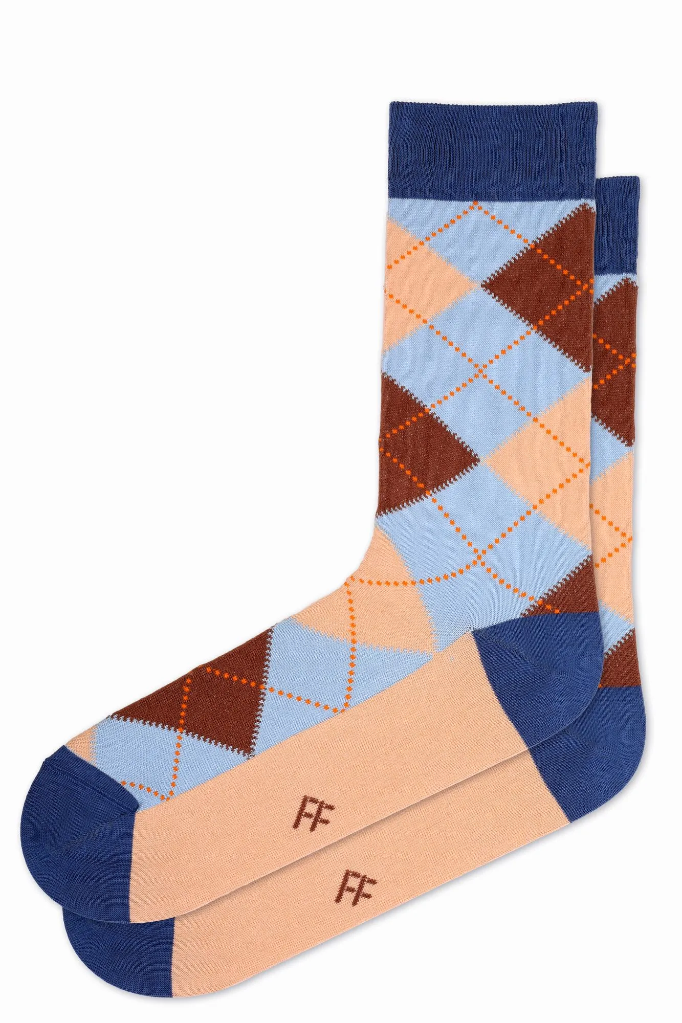 FOOT FEDERATION BURLINGTON 200 STITCH MID-CALF COTTON MEN'S DRESS SOCK BLUE