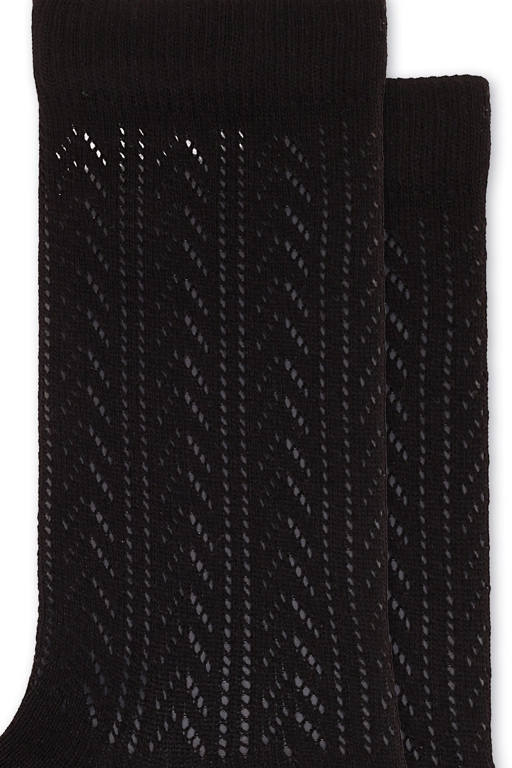 FOOT FEDERATION HERRINGBONE 200 STITCH MID-CALF COTTON MEN'S DRESS SOCK BLACK