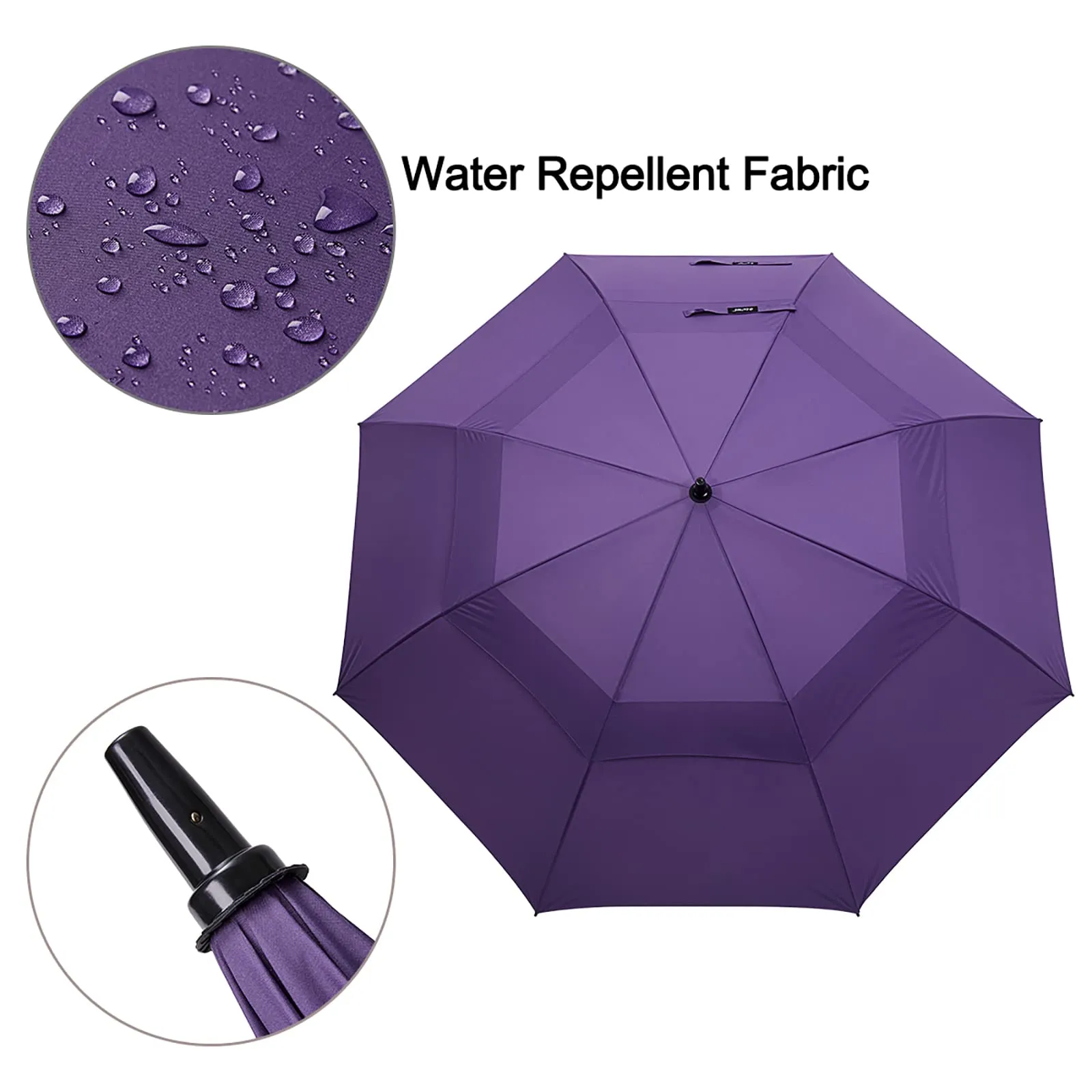 G4Free Automatic Open Golf Umbrella Double Canopy Vented Stick Umbrellas