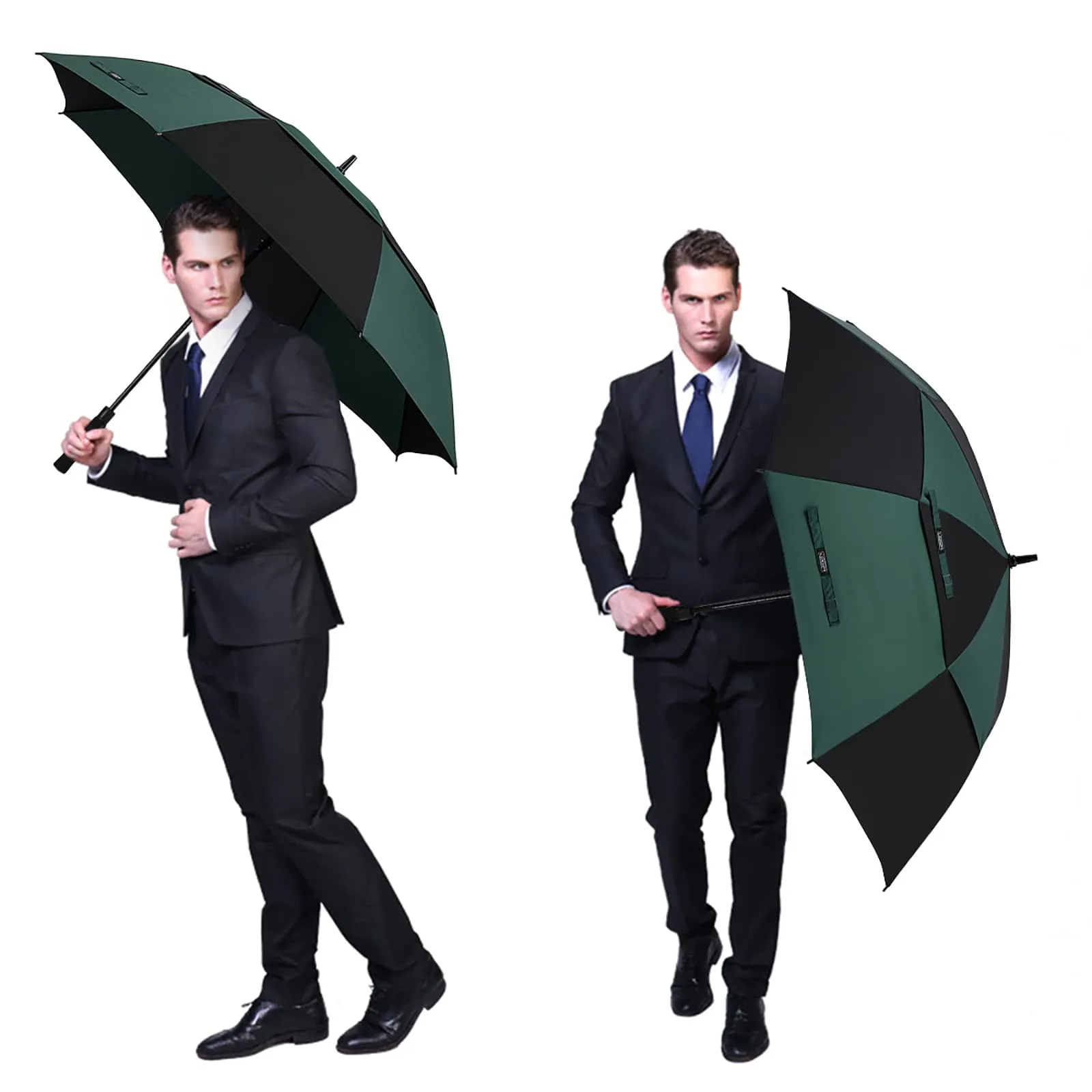 G4Free Automatic Open Golf Umbrella Double Canopy Vented Stick Umbrellas