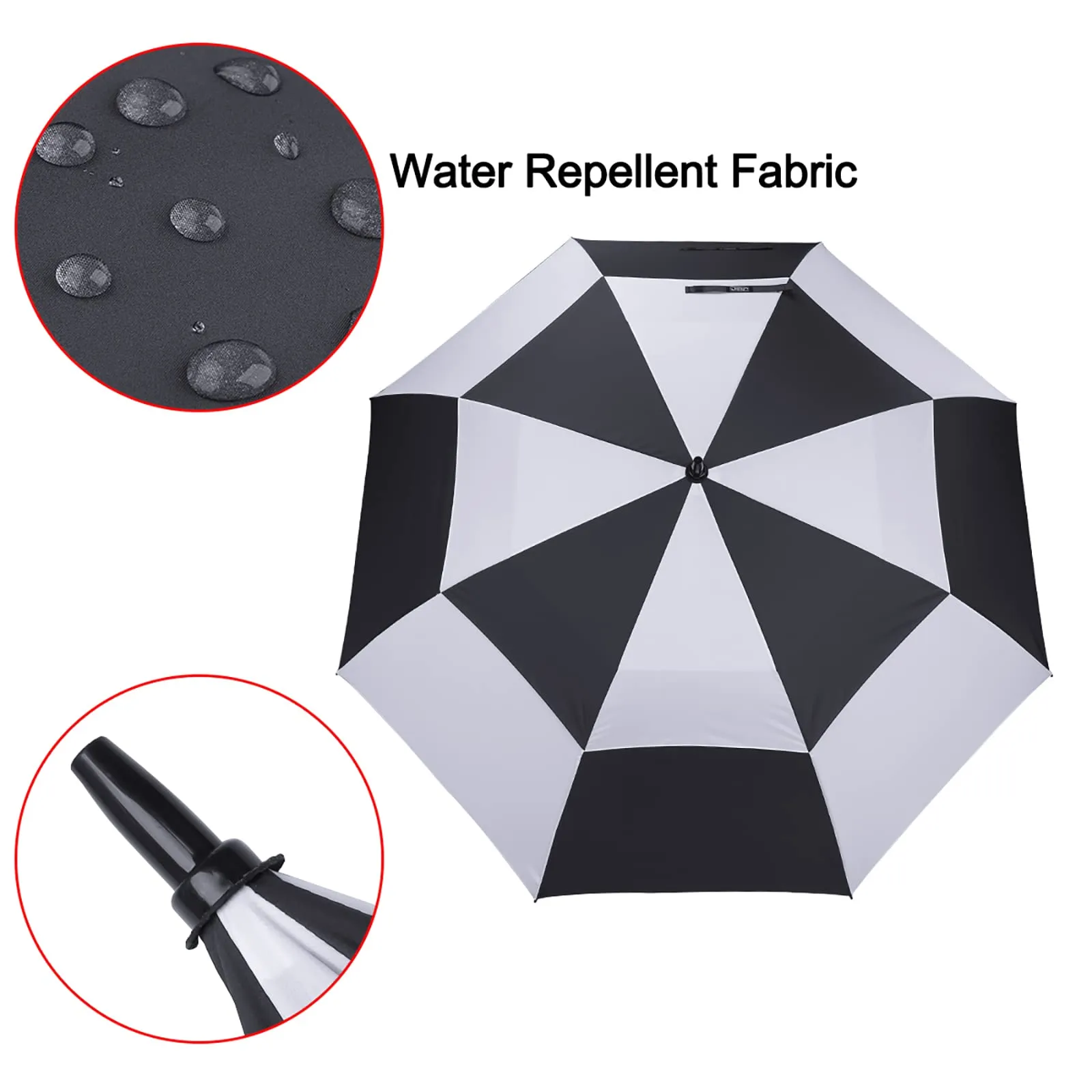 G4Free Automatic Open Golf Umbrella Double Canopy Vented Stick Umbrellas
