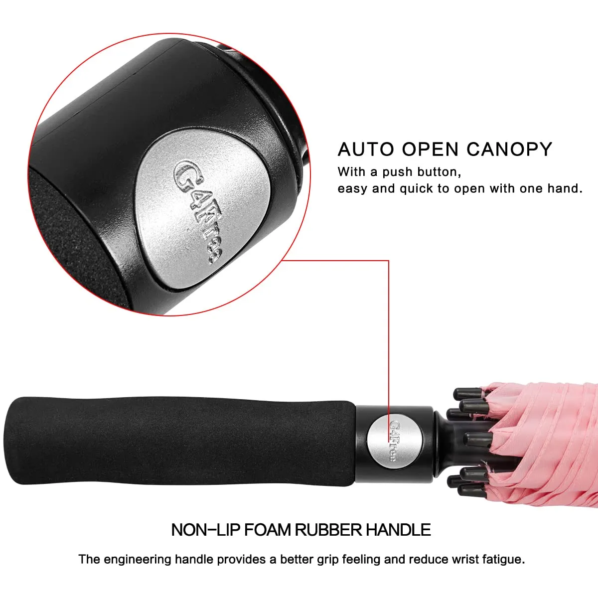 G4Free Automatic Open Golf Umbrella Double Canopy Vented Stick Umbrellas