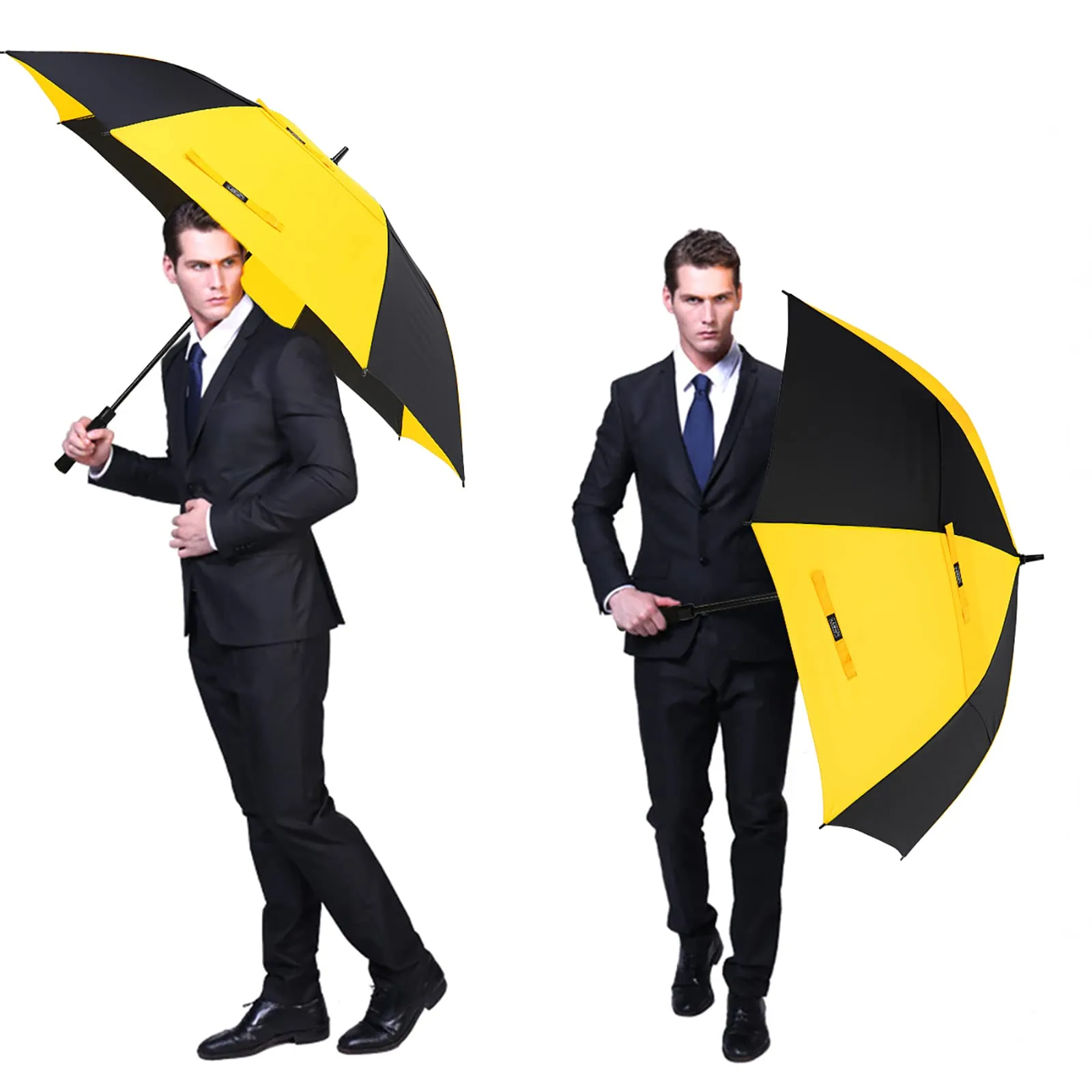 G4Free Automatic Open Golf Umbrella Double Canopy Vented Stick Umbrellas