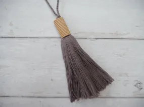Giant Wooden Tassel in Taupe