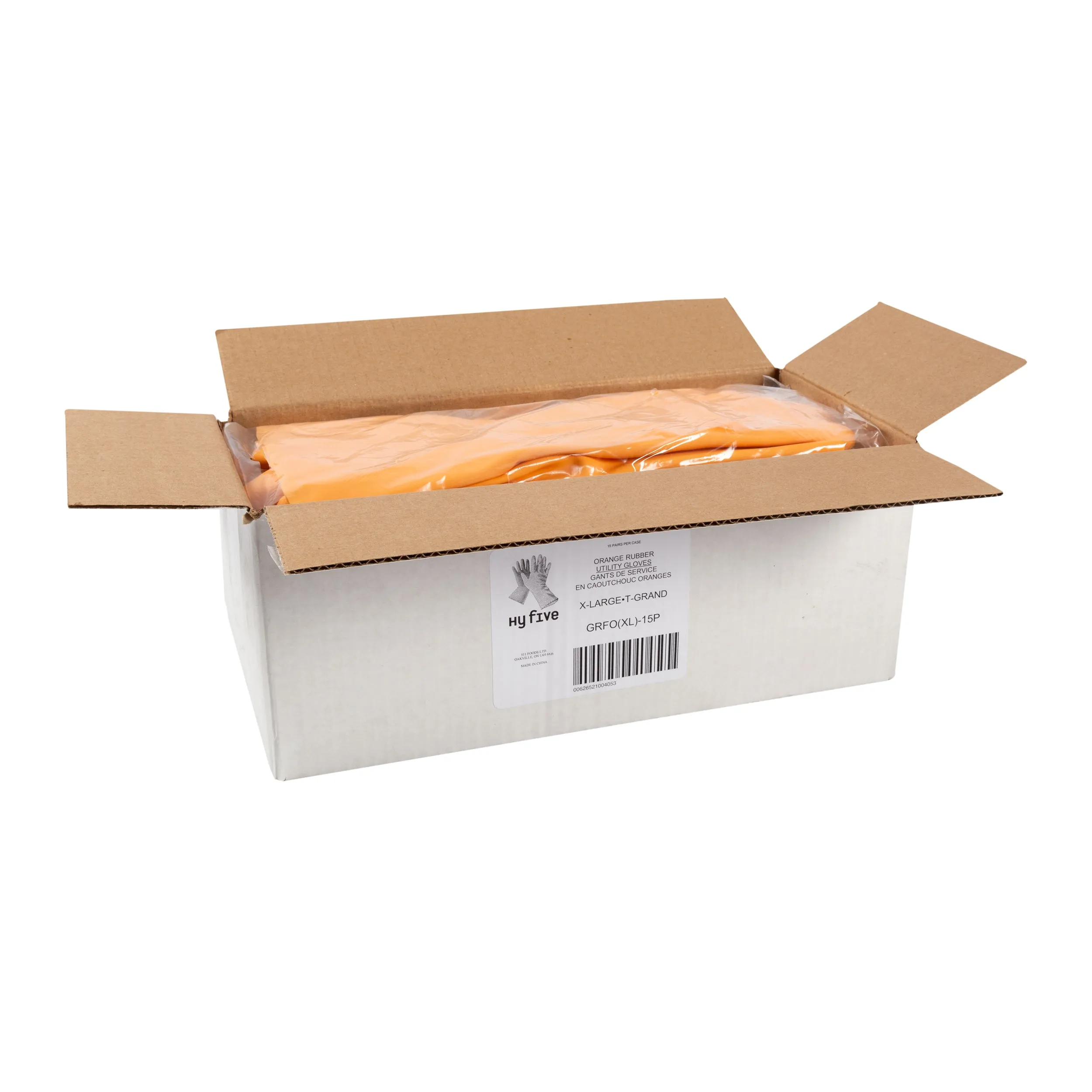 Glove Rubber XL HW Orange Flocklined, Case 15