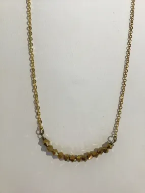 GOLD PLATED CHAIN BEADED NECKLACE