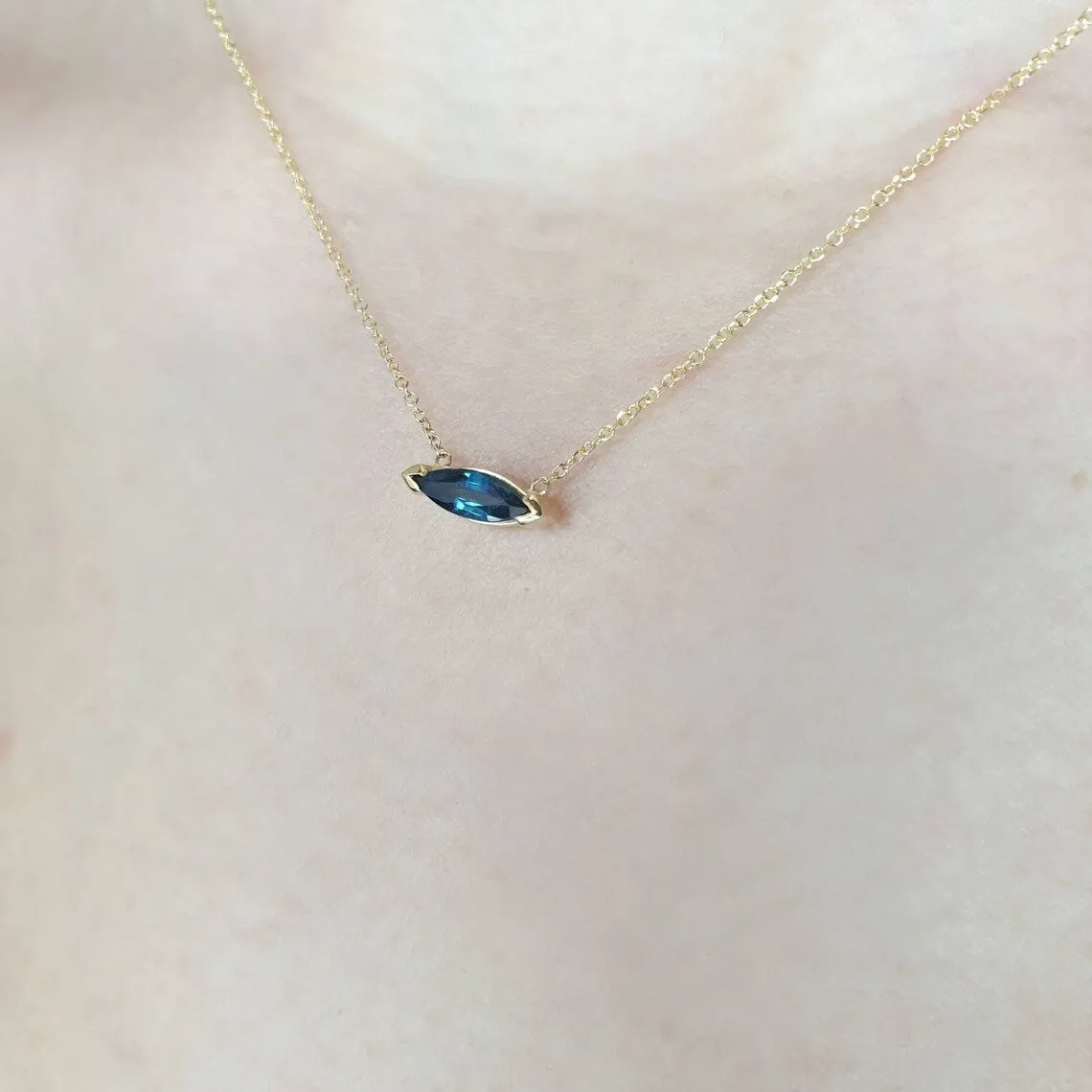 Gold Sapphire Necklace