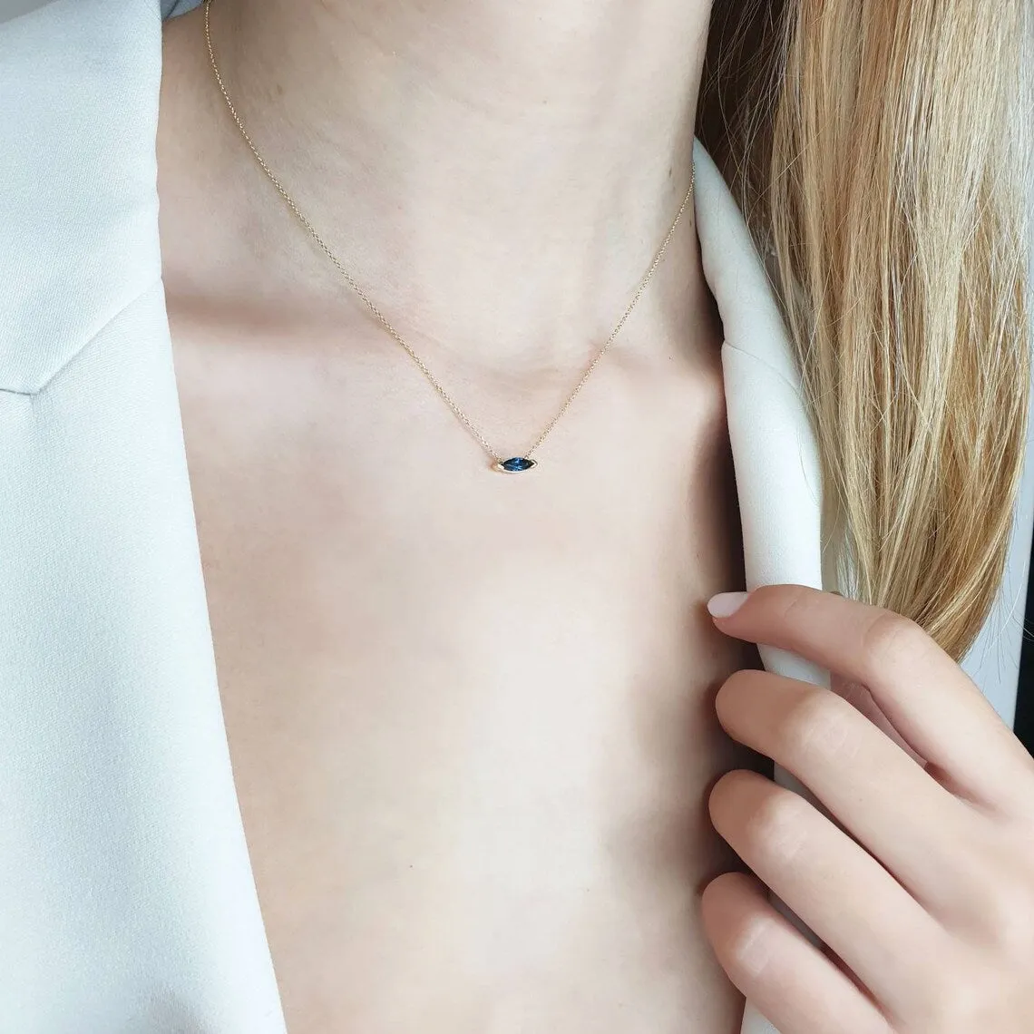 Gold Sapphire Necklace