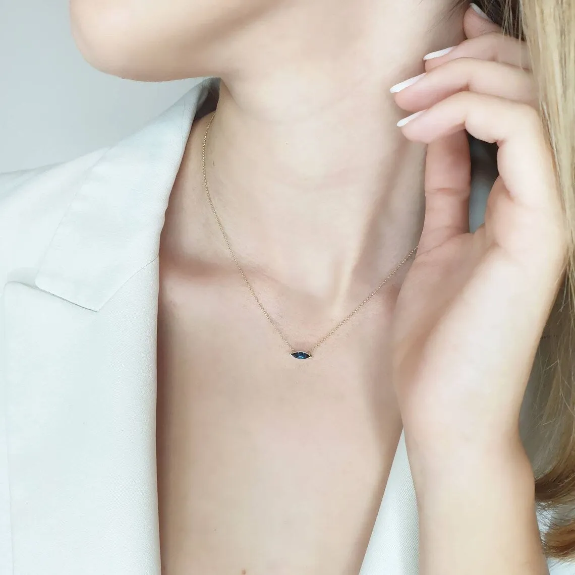 Gold Sapphire Necklace