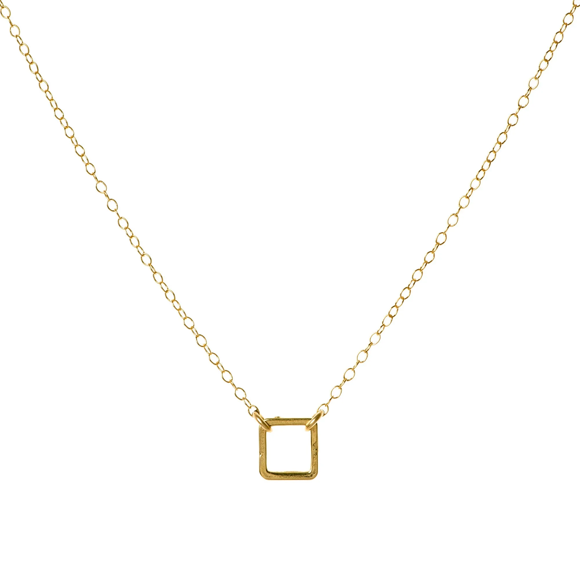 Gold Square Necklace Geometric Chain 14k Gold Filled