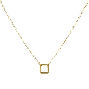 Gold Square Necklace Geometric Chain 14k Gold Filled