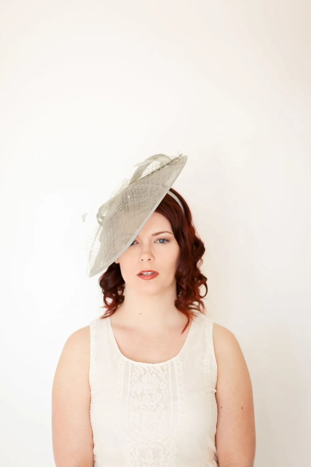 Gray Fascinator, Kentucky Derby Hat