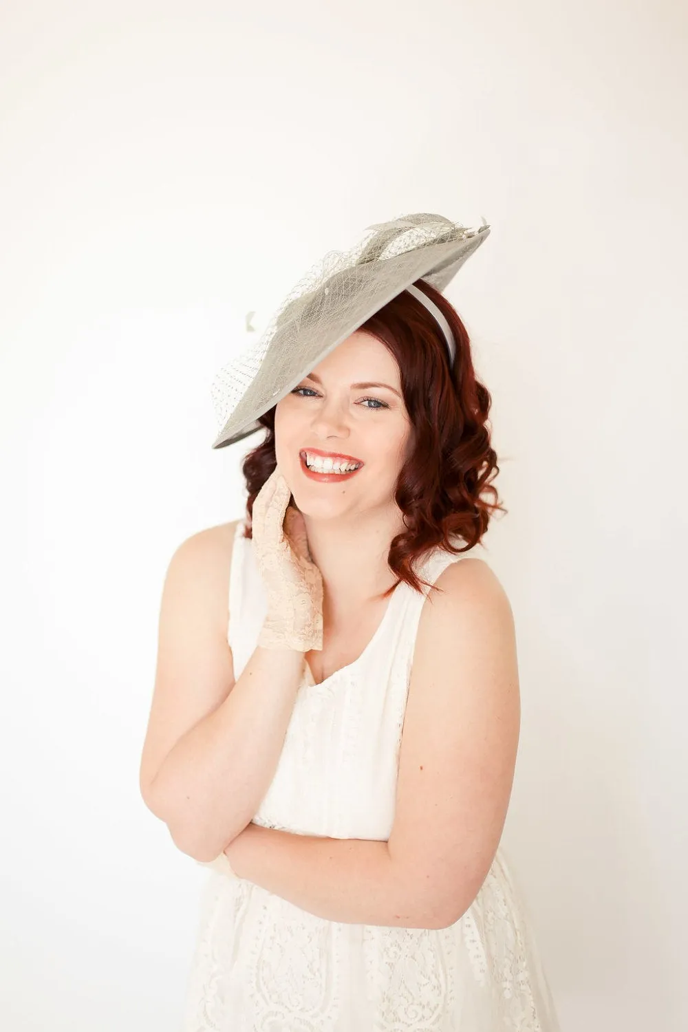 Gray Fascinator, Kentucky Derby Hat