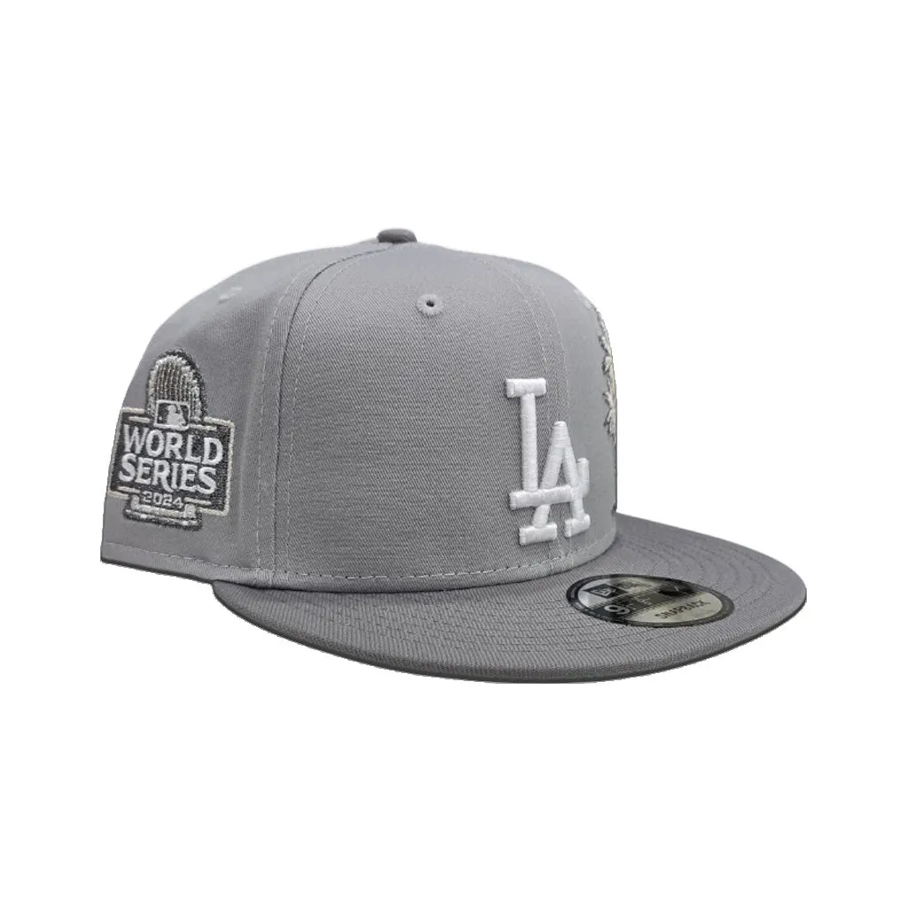 Gray Los Angeles Dodgers Palm Tree Storm Gray Visor Gray Bottom 2024 World Series Champions Side Patch New Era 9Fifty Snapback