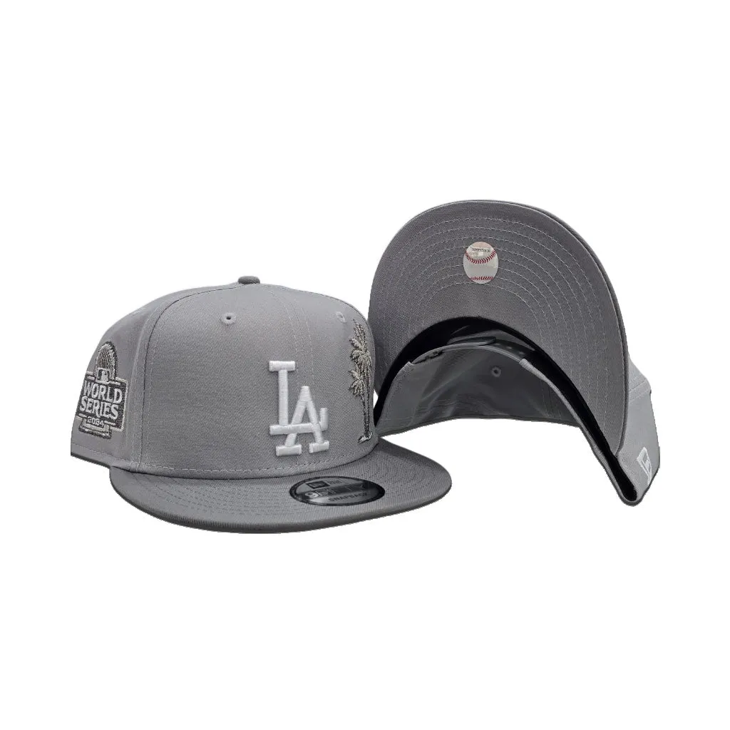 Gray Los Angeles Dodgers Palm Tree Storm Gray Visor Gray Bottom 2024 World Series Champions Side Patch New Era 9Fifty Snapback