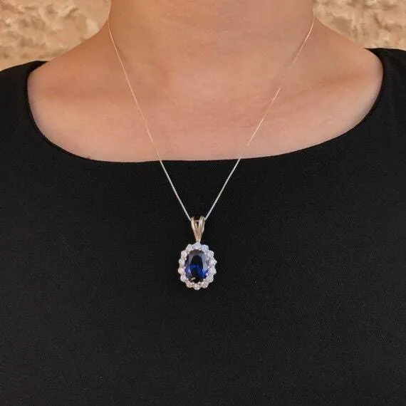 Green Diamond Necklace - Princess Diana Necklace - Green Victorian Pendant