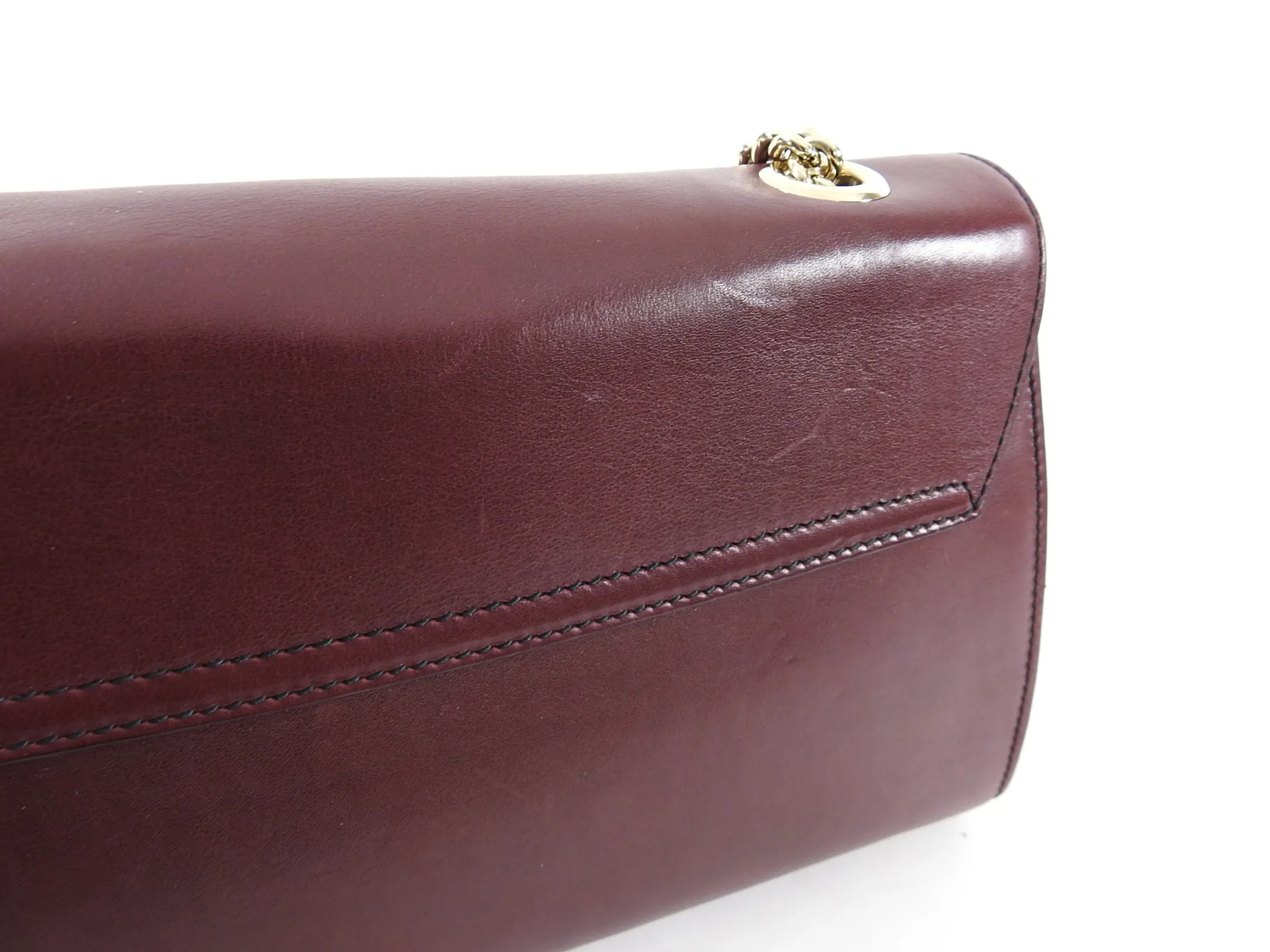 Gucci Burgundy Smooth Leather Emily Shoulder Bag