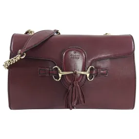 Gucci Burgundy Smooth Leather Emily Shoulder Bag
