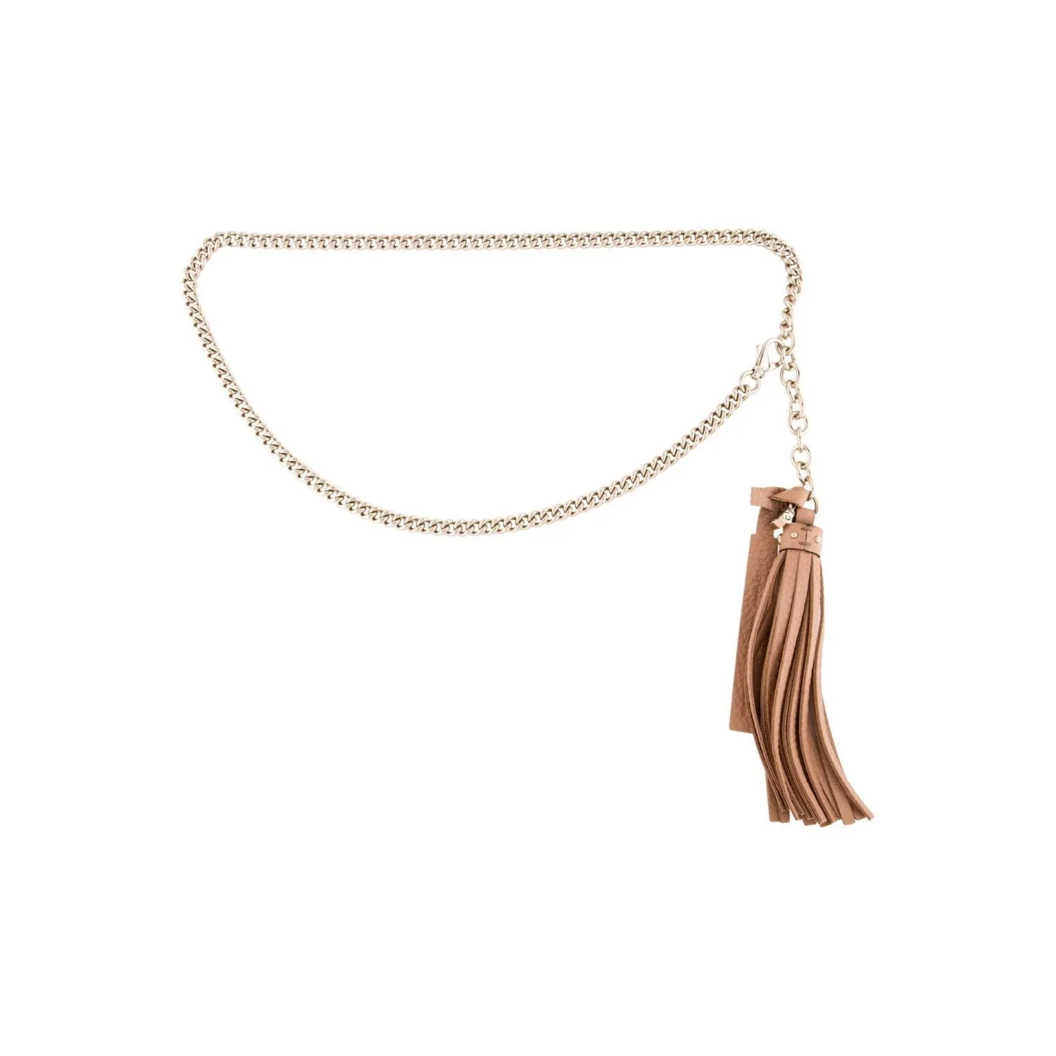 Gucci Leather Tassel GG Gold Chain Camelia Beige Belt Size (36/90) 388992