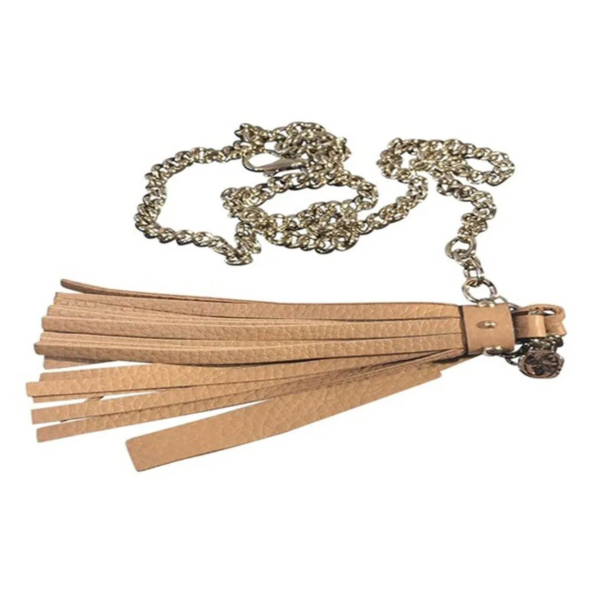 Gucci Leather Tassel GG Gold Chain Camelia Beige Belt Size (36/90) 388992