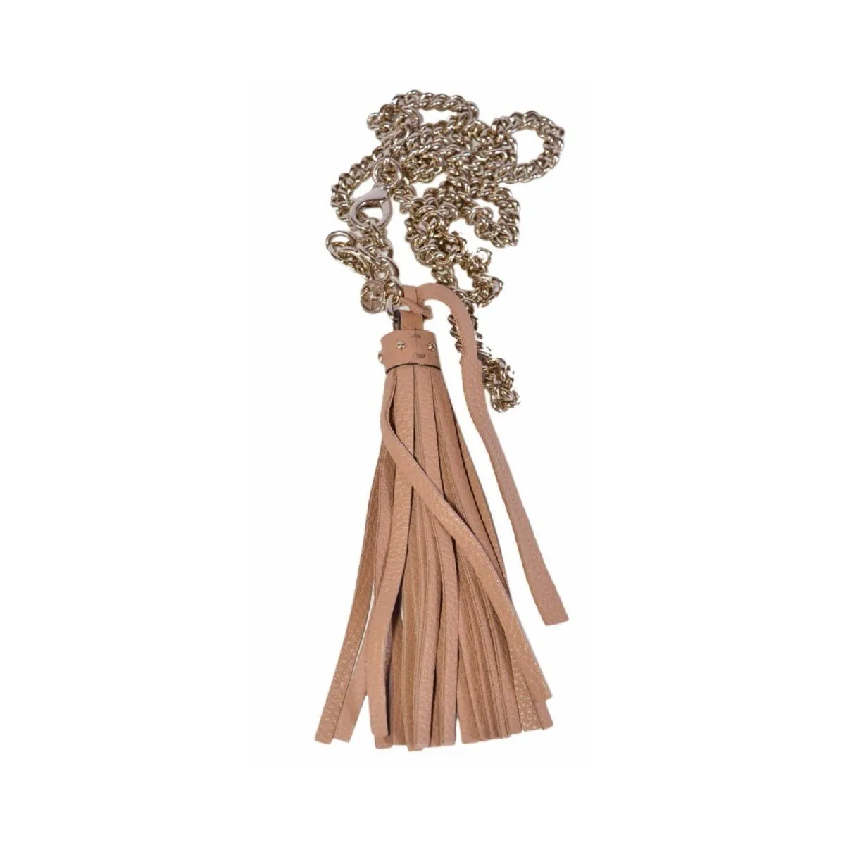 Gucci Leather Tassel GG Gold Chain Camelia Beige Belt Size (36/90) 388992