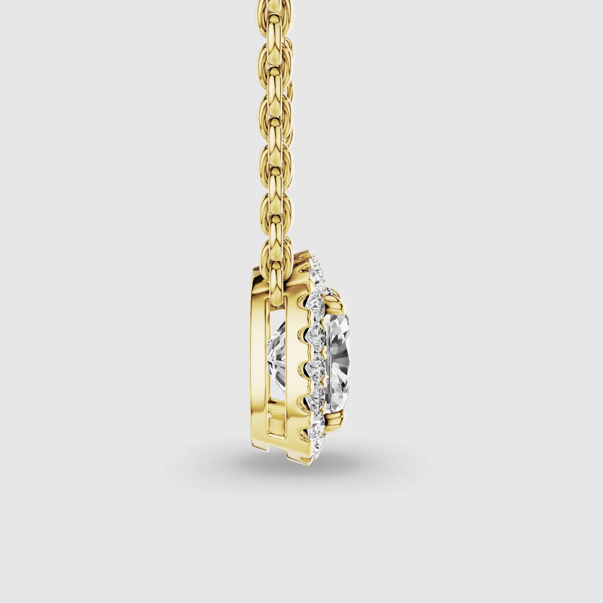 Halo Solitaire Lab Grown Diamond Pendant-Cushion
