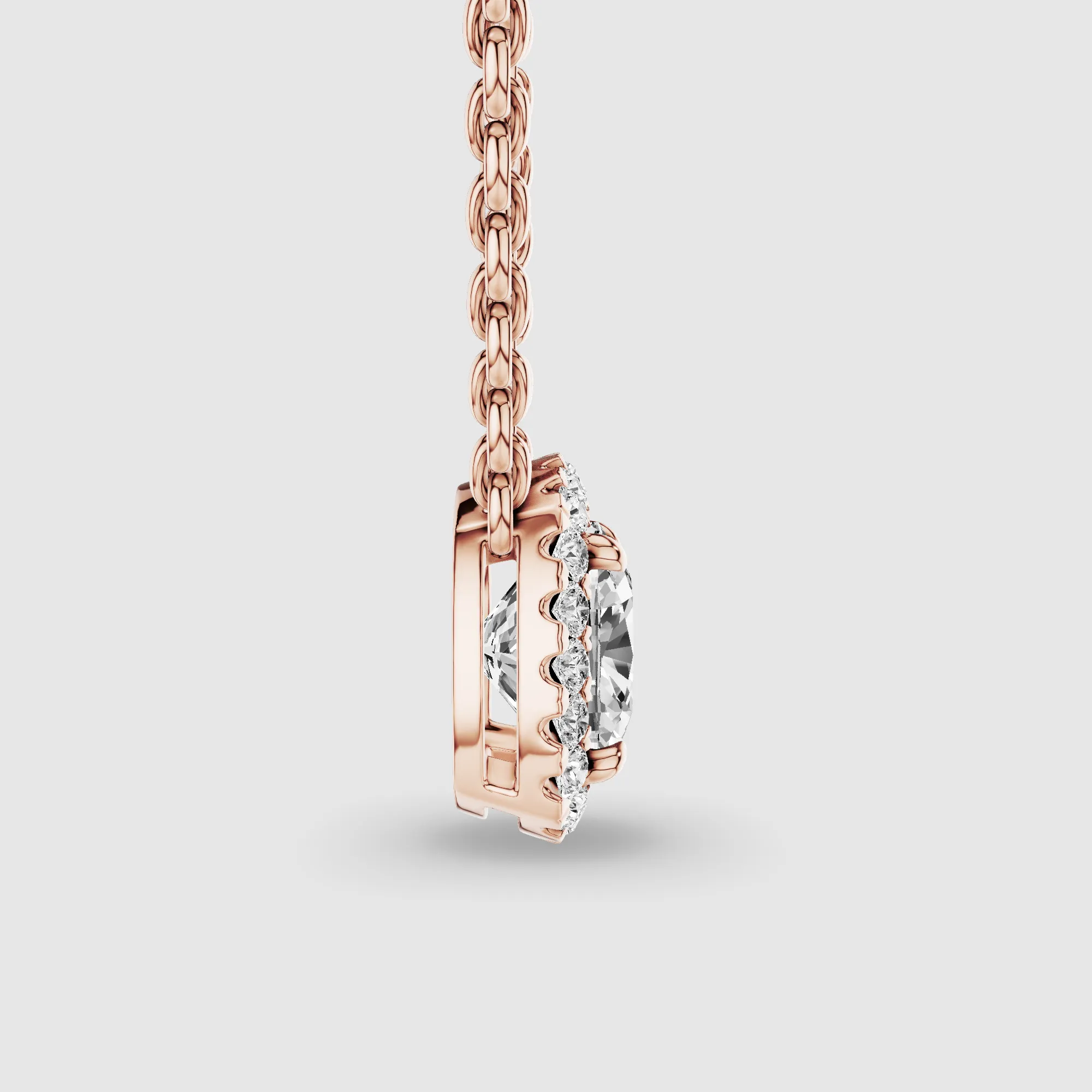 Halo Solitaire Lab Grown Diamond Pendant-Cushion