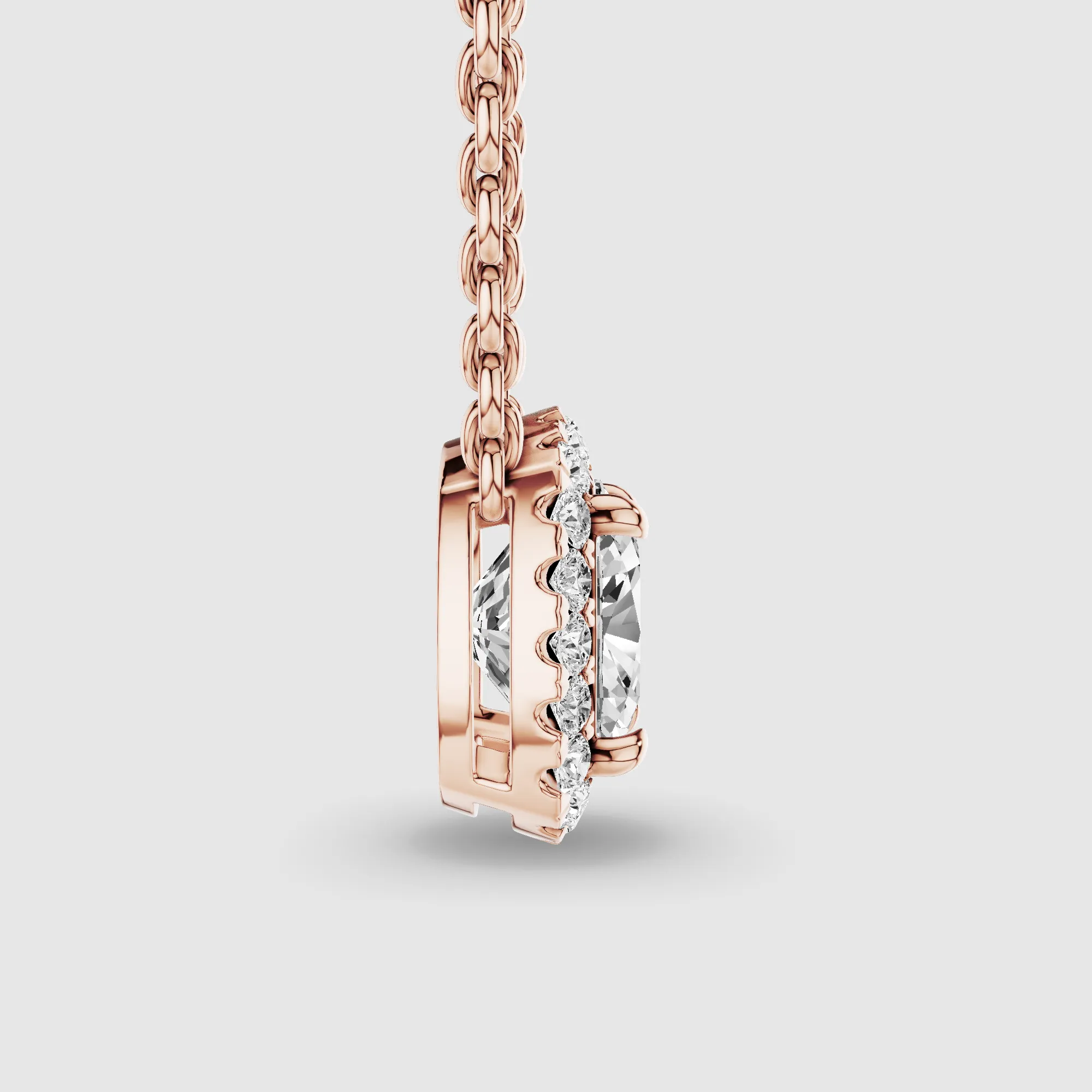 Halo Solitaire Lab Grown Diamond Pendant-Cushion