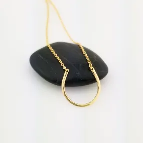 Hammered 14k Gold Horseshoe Necklace