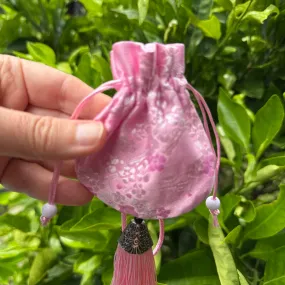 Hanfu style Pink Cherry blossoms Silk Bag