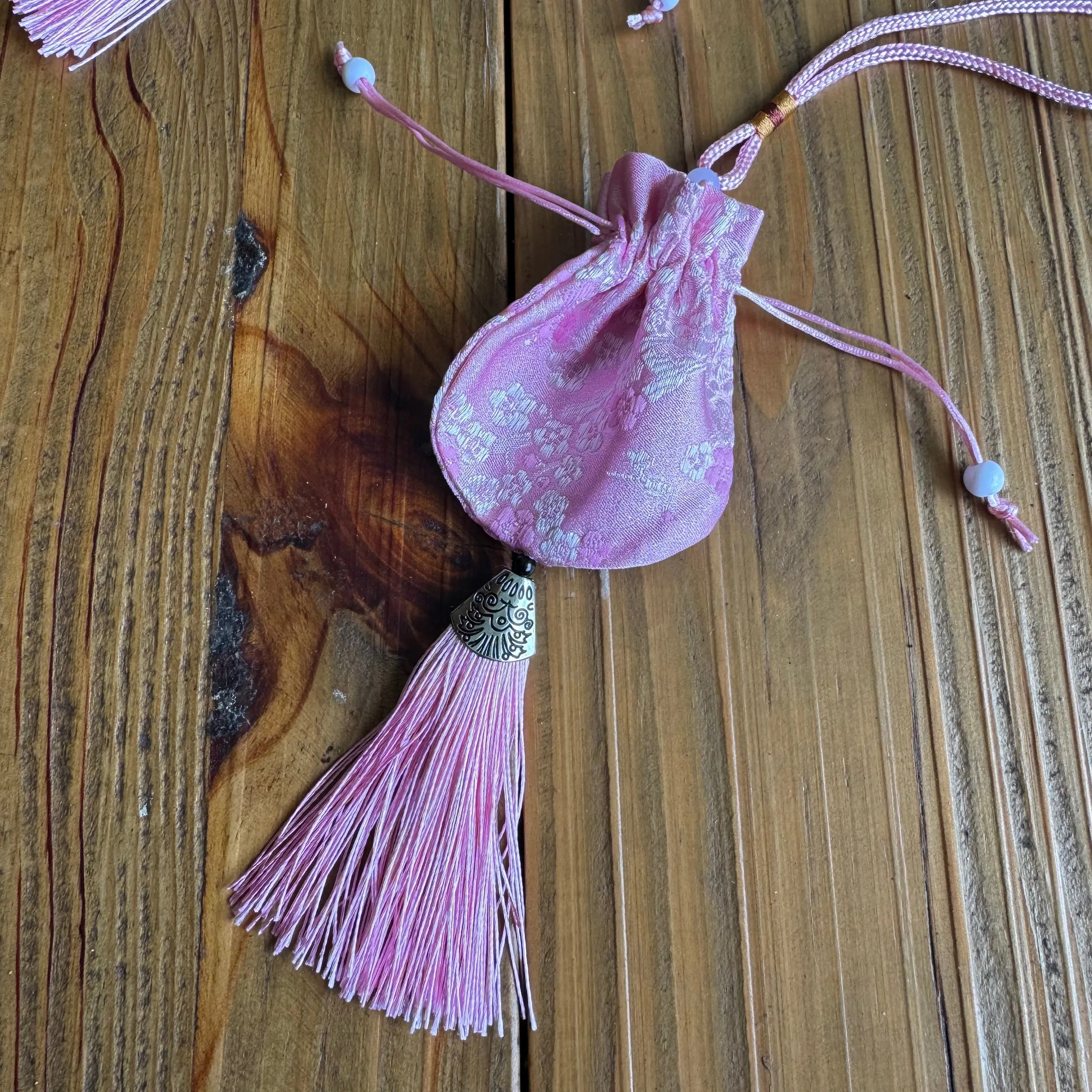Hanfu style Pink Cherry blossoms Silk Bag