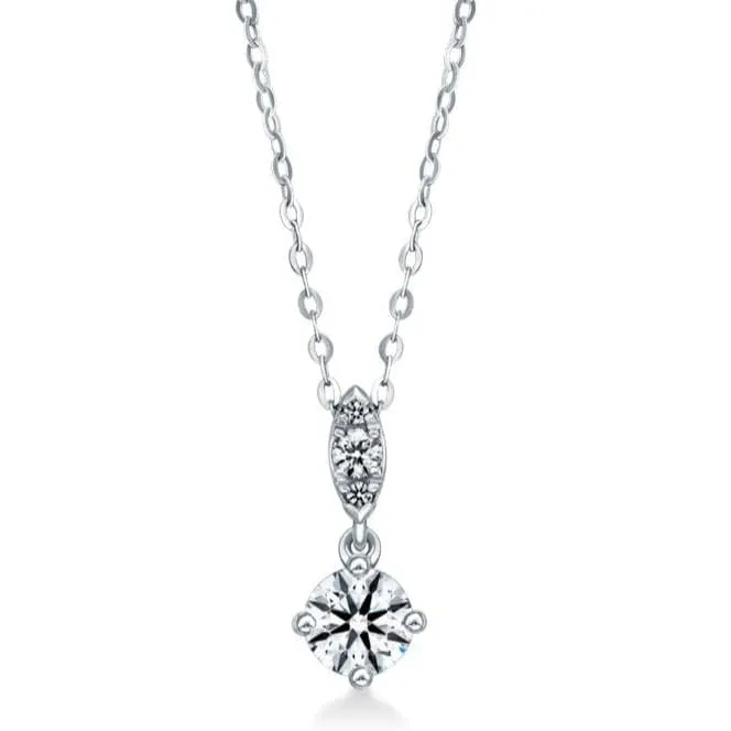Hearts on Fire 18K White Gold Aerial Petite Drop Pendant Diamond .35ct Necklace