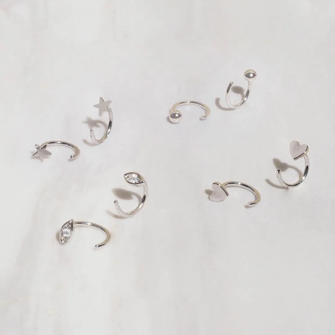 Hearts Reversible Earring (Silver)