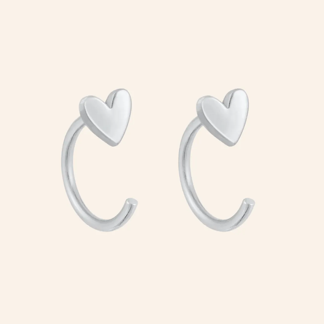 Hearts Reversible Earring (Silver)