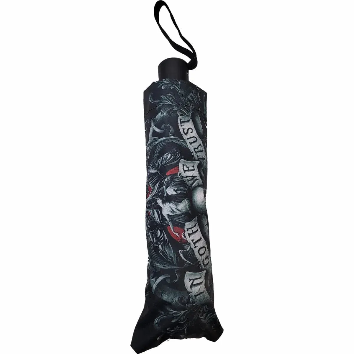 IN GOTH WE TRUST - Compact Travel Umbrella with Auto Open & Close