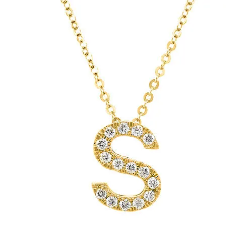 Initial S Diamond Pendant