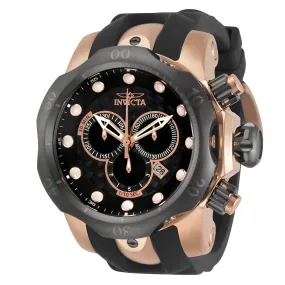 Invicta 0361 Men's Reserve Venom Two Tone Chronograph Black Dial Rubber Strap Watch