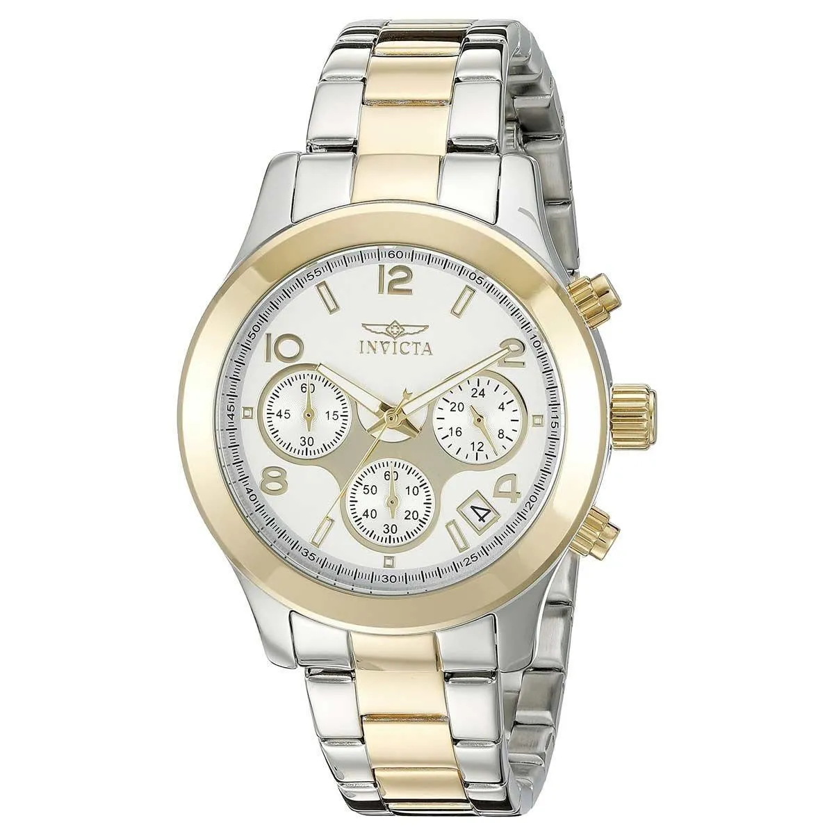 Invicta 19219 Women's Angel Silver Dial Two Tone Steel Chronograph Quartz Watch