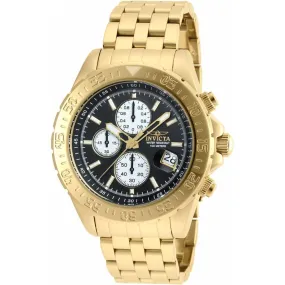 Invicta Men's Chronograph Watch - Aviator Quartz Black and White Dial Bracelet | 21649