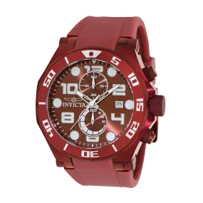 Invicta Men's Chronograph Watch - Pro Diver Burgundy Dial Silicone Strap | 40635