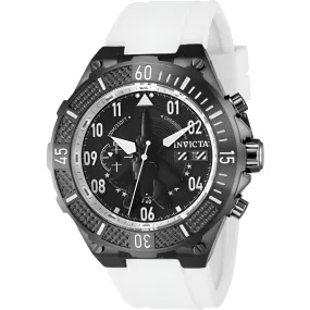 Invicta Men's Watch - Aviator Chronograph Black Dial White Silicone Strap | 39900
